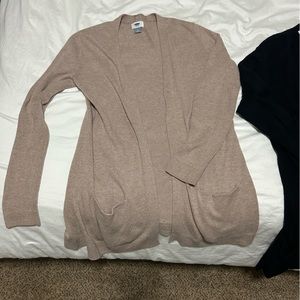 Tan and black cardigans
